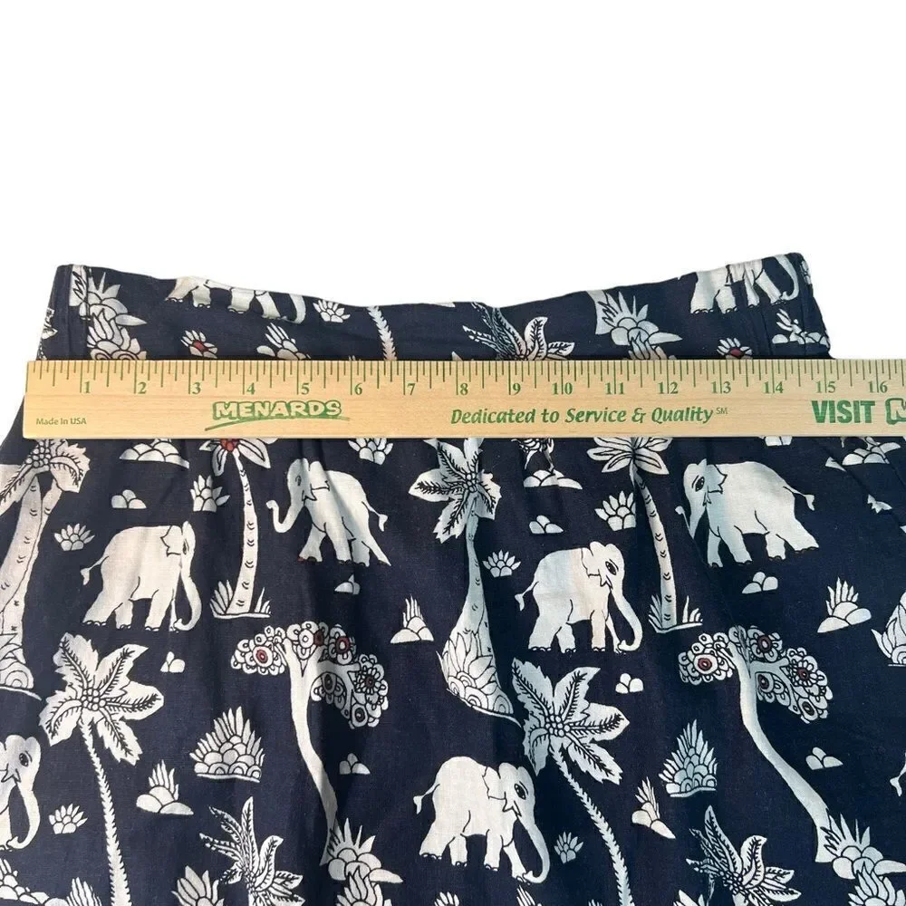 Loft linen blend  Elephant Print Skirt mp - Picture 12 of 16